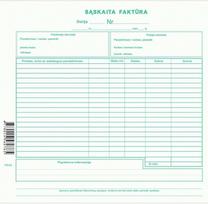 Sąskaita faktūra, 8 colių, SC, be numeracijos, 100 lapų