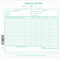 saskaitos fakturos - Sąskaita faktūra, 8 colių, SC, be numeracijos, 100 lapų - 2 nuotrauka