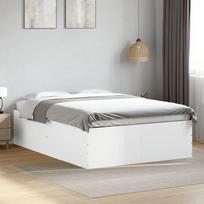 balta miegamojo lova - vidaXL Lovos rėmas, 120x190 cm, baltos spalvos (White), apdirbta mediena - 1 nuotrauka