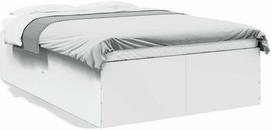 balta miegamojo lova - vidaXL Lovos rėmas, 120x190 cm, baltos spalvos (White), apdirbta mediena - 3 nuotrauka