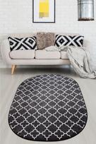 Kilimas Conceptum Hypnose Kupa Oval - Black Djt, baltas/juodas, 180 cm x 120 cm