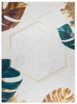 Kilimas vidaus Hakano Arlen Leaves, aukso/balta/žalia, 220 cm x 160 cm