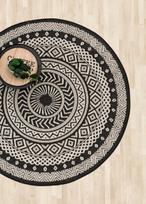 Kilimas lauko terasoms/vidaus 4Living Dali 622933, baltas/juodas, 120 cm x 120 cm