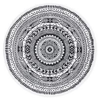 Kilimas vidaus Hakano Beo Napkin, baltas/pilkas, 140 cm x 140 cm