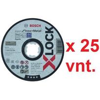 pjovimo diskai 125 - Abrazyvinis pjovimo diskas Bosch X-LOCK Expert Inox  Metal, 125 × 1 × 22,23 mm (25 vnt) - 1 nuotrauka
