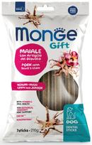 Skanėstas šunims Monge Gift Dental Stick Medium & Maxi Pork With Devil's Claw, kiauliena, 0.21 kg, 7 vnt.