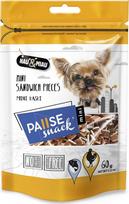 Skanėstas šunims Hau&Miau Pause Snack Mini Sandwich Pieces, vištiena, 0.06 kg
