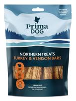 Skanėstas šunims Prima Dog Northern Treats Turkey & Venison Bars, kalakutiena/paukštiena/elnių mėsa, 0.08 kg