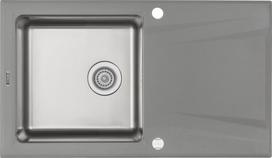 deante granito plautuve - Deante Prime ZSR S113, granito-plienas, 860 mm x 500 mm x 220 mm, Metalinis pilkas (Metallic Grey) - 1 nuotrauka