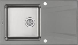 deante granito plautuve - Deante Prime ZSR S113, granito-plienas, 860 mm x 500 mm x 220 mm, Metalinis pilkas (Metallic Grey) - 2 nuotrauka