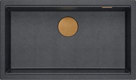 virtuves plautuve - GraniteQ Quadron Logan 110, juodas deimantas (Black Diamond) - 1 nuotrauka