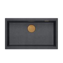 virtuves plautuve - GraniteQ Quadron Logan 110, juodas deimantas (Black Diamond) - 2 nuotrauka