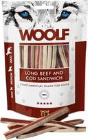 Skanėstas šunims Woolf Woolf Long Beef and Cod Sandwich, jautiena/menkė, 0.1 kg