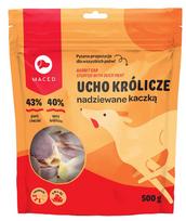 Skanėstas šunims Maced Duck & Rabbit Ear, triušiena/antiena, 0.5 kg