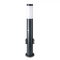 V-TAC Garden Pole 60CM E27, Pilkas (Grey), su judesio davikliu ir dviem lizdais, IP44