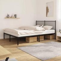metaline lova 160x200 - vidaXL Metalinis lovos rėmas su galvūgaliu, 160x200 cm, juodas (Black) - 1 nuotrauka