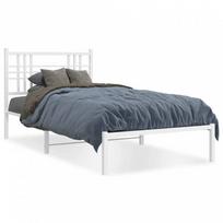 miegamojo lovos rem - vidaXL Metalinis lovos rėmas su galvūgaliu, 90x200 cm, baltas (White) - 2 nuotrauka