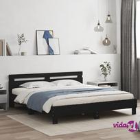 led miegamojo - vidaXL Lovos rėmas su galvūgaliu ir LED, juodas (Black), 160x200 cm - 2 nuotrauka