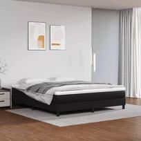 miegamojo lovos rem - vidaXL Lovos rėmas, juodas (Black), 160x200 cm, dirbtinė oda - 2 nuotrauka