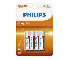 PHILIPS LongLife AAA / R03 B4 elementai