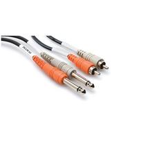 ts 6.35mm - Hosa CPR-203 2 x TS 6.35mm - 2 x RCA kabelis 3m Juodas (Black) - 1 nuotrauka