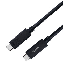 usb4 kabelis 240w - Deltaco USBC-4008M USB-C - USB-C kabelis 5A EPR 0.8m Juodas (Black) - 2 nuotrauka