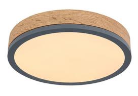 GLOBO Doro, 12W, 3000K, LED, medžio (Wood), Ø30 cm