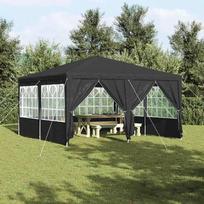 vidaXL šventinis tentas su 8 šoninėmis sienomis Antracito (Charcoal) 4x4 m PE