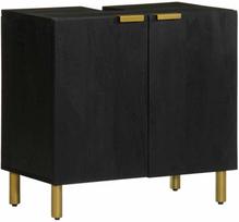 Vonios spintelė su praustuvu vidaXL, juoda (Black)