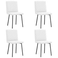Valgomojo kėdės vidaXL, 4vnt., baltos (White), dirbtinė oda