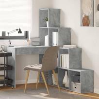 vidaXL Kampinis rašomasis stalas Betono pilka 101.5 x 149.5 x 149.5 cm