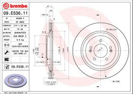 stabdziu diskai - Stabdžių diskas BREMBO 09.E536.11 - 1 nuotrauka