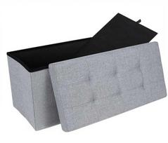 tamsios spintos - Songmics Suoliukas su daiktadėže 76 cm, šviesiai pilkas (Light Gray) - 1 nuotrauka