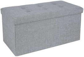 tamsios spintos - Songmics Suoliukas su daiktadėže 76 cm, šviesiai pilkas (Light Gray) - 2 nuotrauka