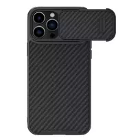 su iphone 14 pro - Nillkin Synthetic Fiber S dėklas Apple iPhone 14 Pro Juodas (Black) - 1 nuotrauka