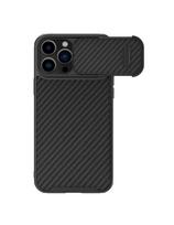 su iphone 14 pro - Nillkin Synthetic Fiber S dėklas Apple iPhone 14 Pro Juodas (Black) - 2 nuotrauka