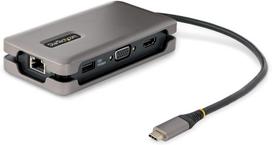 hdmi female hdmi male - Adapteris StarTech USB-C Multiport Adapter USB-C Male (vyriška), 2xUSB 3.2/USB-C 3.2/HDMI/VGA/RJ-45/USB-C PD Female (moteriška), 0.3 m, pilka - 1 nuotrauka
