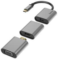 Adapteris Hama USB-C - Mini DisplayPort   HDMI   VGA USB-C male, Mini DisplayPort female, pilka