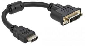Adapteris Delock DVI 24 5 pin female, HDMI male, 0.2 m, juoda