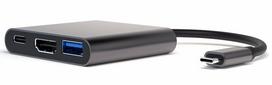 hdmi - Adapteris 4smarts USB-C - USB/HDMI/USB-C USB-C male, USB/HDMI/USB-C female, 0.15 m, juoda - 1 nuotrauka