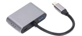 Adapteris iLike HD5 USB Type-C, HDMI / VGA / USB / USB-C, sidabro