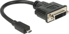 Adapteris Delock micro HDMI - DVI Micro HDMI, DVI female, 0.2 m, juoda