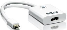 3d 4k - Adapteris Aten Mini DisplayPort to HDMI Mini Display port male, HDMI female, balta - 1 nuotrauka