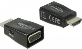 hdmi female hdmi male - Adapteris Delock HDMI male, VGA Female, juoda - 1 nuotrauka