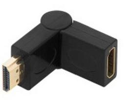 Adapteris Blow HDMI M/F 90° HDMI Male (vyriška), HDMI Female (moteriška), juoda