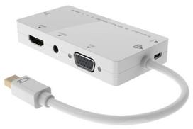 Adapteris MicroConnect Mini DP - DVI/HDMI/VGA/Audio Mini DisplayPort male, DVI/HDMI/VGA/Audio female, balta