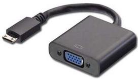 Adapteris MicroConnect Mini HDMI to VGA Mini HDMI male, VGA Female, 0.1 m, juoda