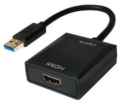 usb to hdmi adapter - Adapteris Logilink USB 3.0 / HDMI USB 3.0, HDMI, 0.15 m, juoda - 1 nuotrauka