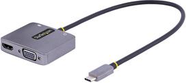 Adapteris StarTech USB-C - HDMI/VGA USB-C male, HDMI/VGA female, pilka