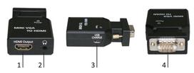 Adapteris MicroConnect Converter Mini VGA, HDMI, juoda